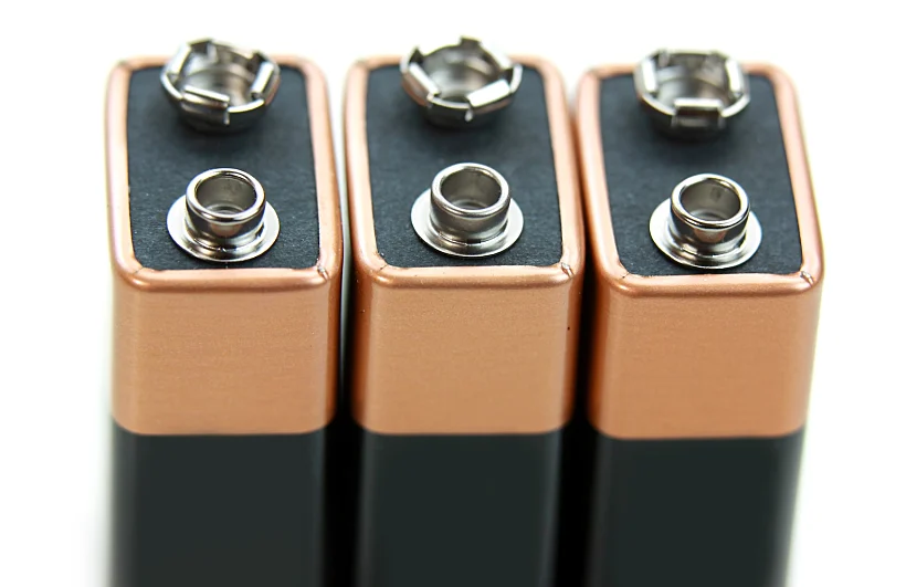 Three,nine,volt,batteries,isolated,on,white,background