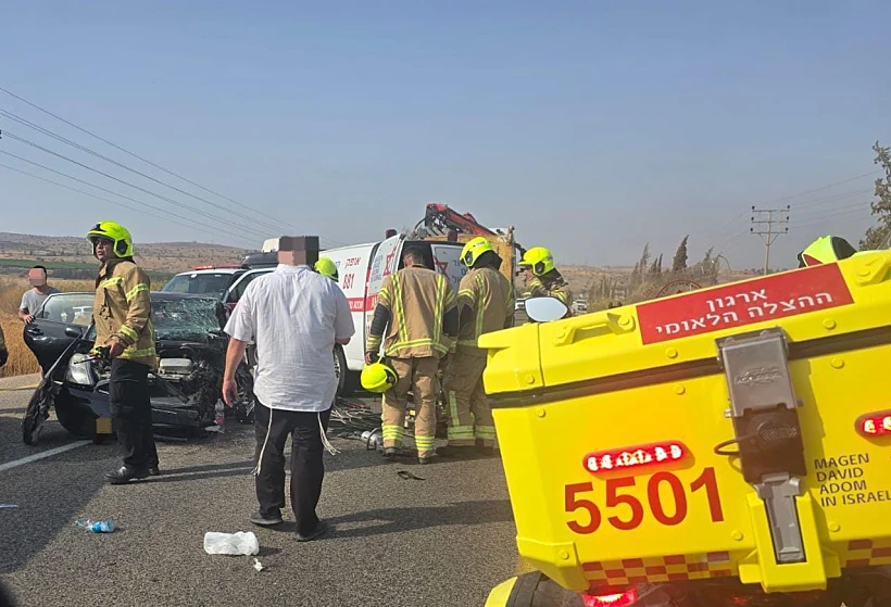 זירת התאונה בכביש 90 סמוך לגינוסר
