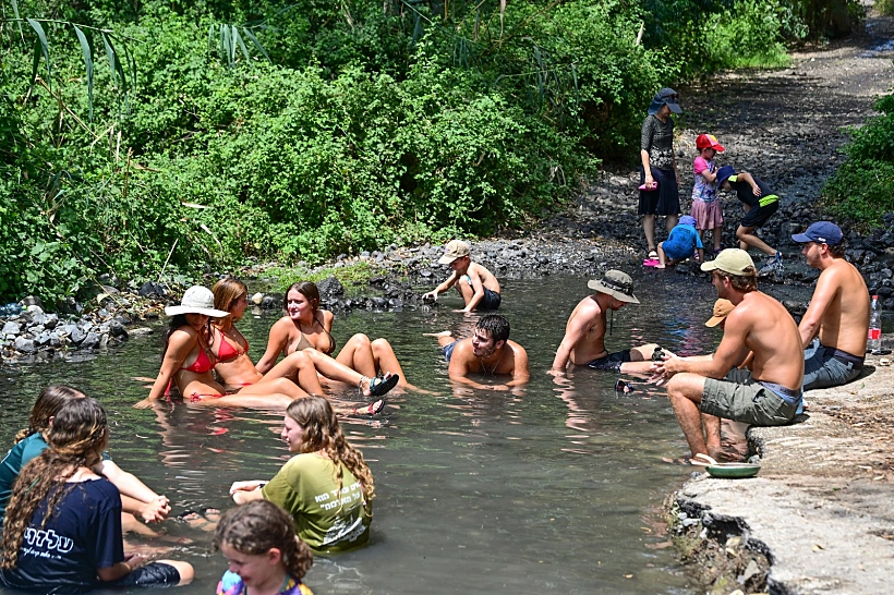 מבלים בבריכת הקצינים ברמת הגולן
