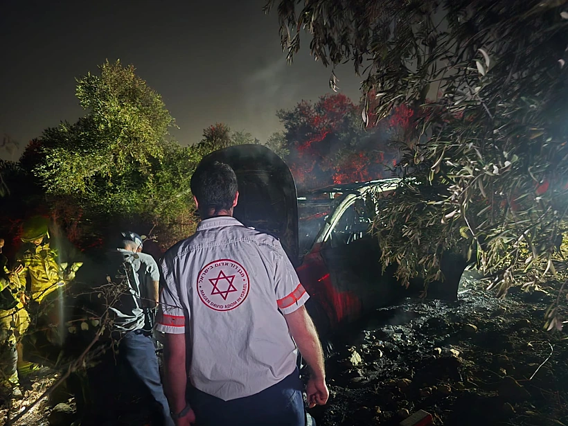 הרכב שעלה באש ביער חורשים