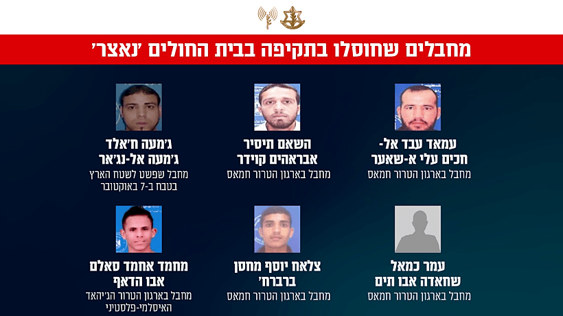 מחבלים שחוסלו בתקיפה בבית חולים נאצר