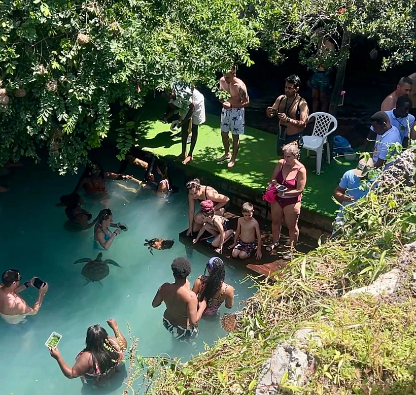 עומס תיירים במערת סלאם זנזיבר