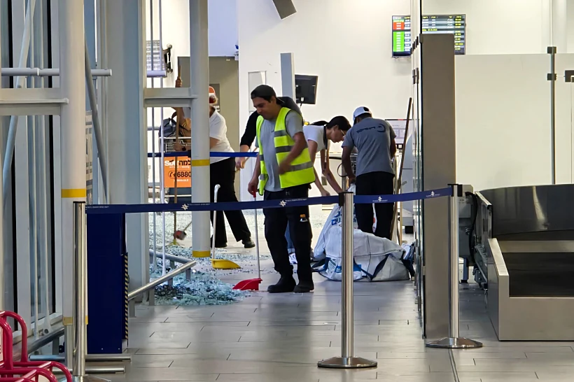 הנזק מפגיעת הכטב"ם בשדה התעופה רמון