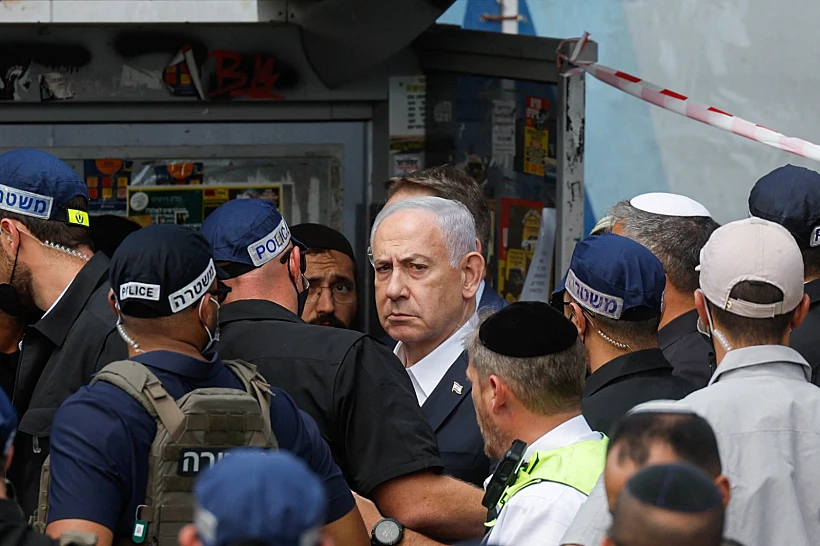 רה"מ נתניהו בזירת הפיגוע בירושלים