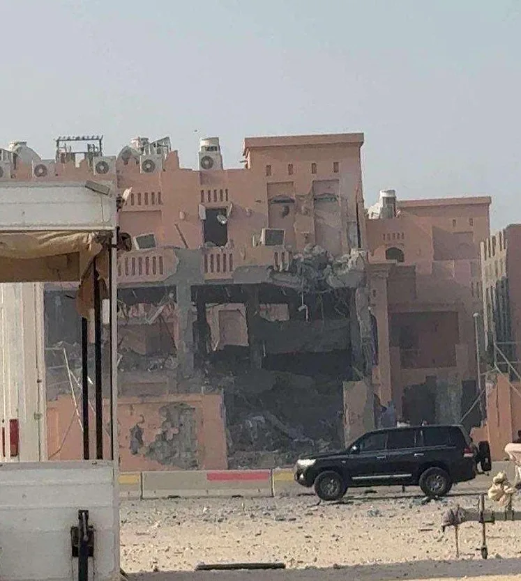 הבניין שהותקף בדוחה בירת קטר