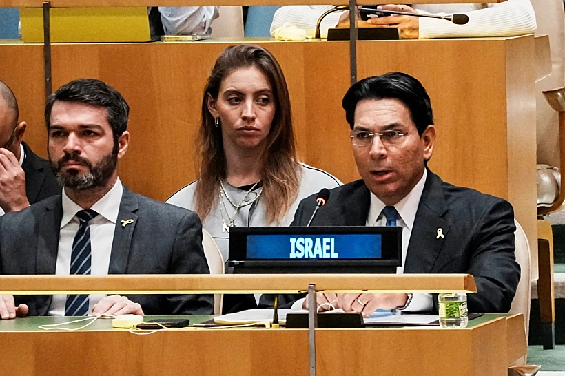 שגריר ישראל באו"ם דני דנון במהלך הדיון