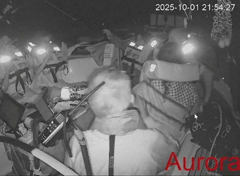 תיעוד מתוך אחד מכלי השיט של המשט "סומוד