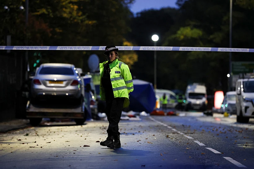 כוחות בזירת הפיגוע בבית הכנסת במנצ'סטר