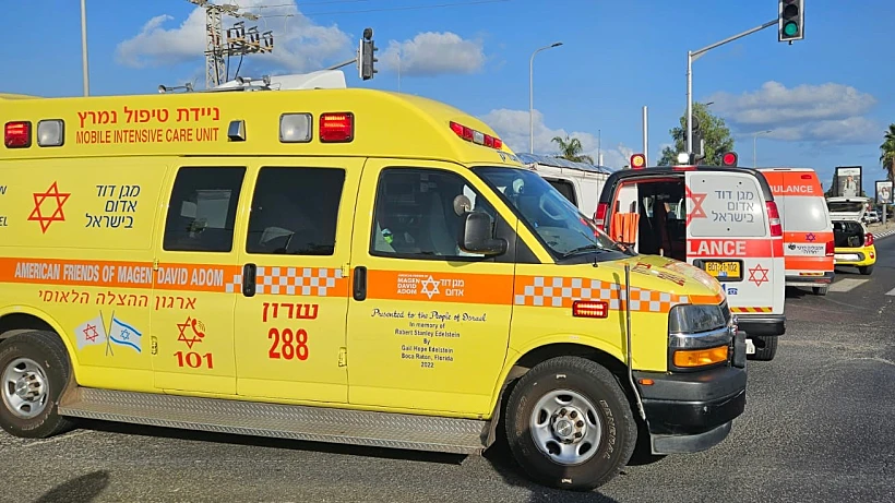 זירת התאונה בחדרה