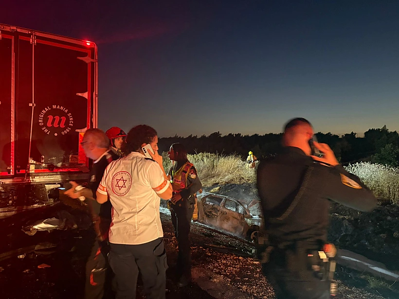 זירת התאונה בכביש החוף