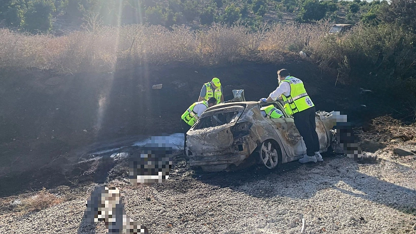 זירת התאונה בכביש החוף