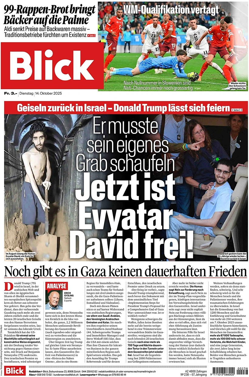 סיקור שובו של אביתר דוד בעיתון השוויצרי