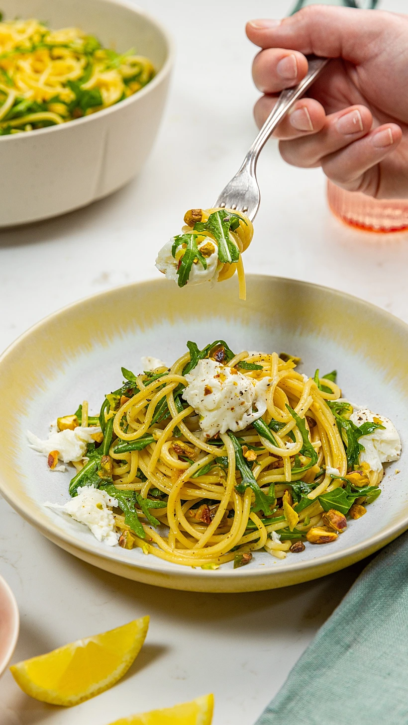 פסטה לימון ופיסטוקים