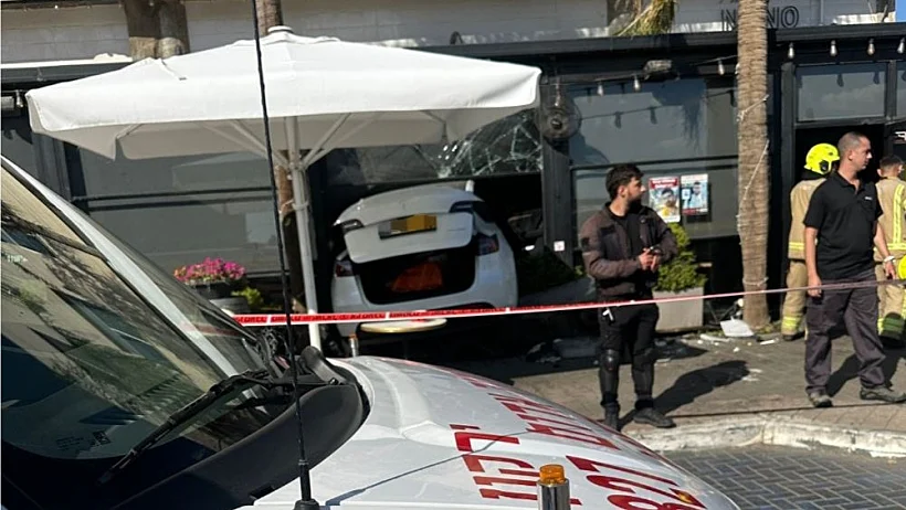 זירת התאונה בכפר סבא