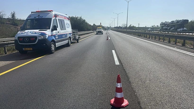 זירת התאונה בכביש 6