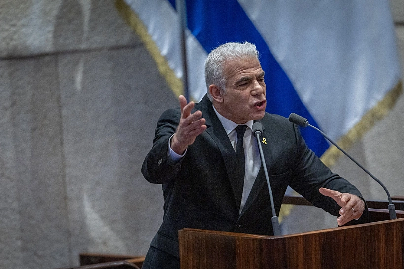 ראש האופוזיציה לפיד נואם בכנסת