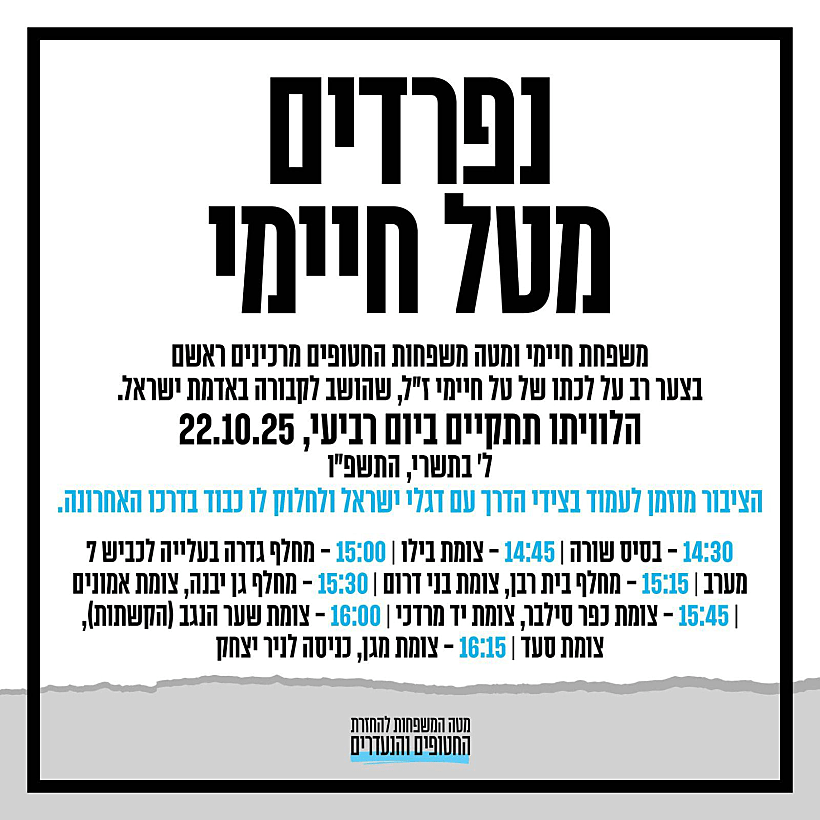 נפרדים מטל חיימי