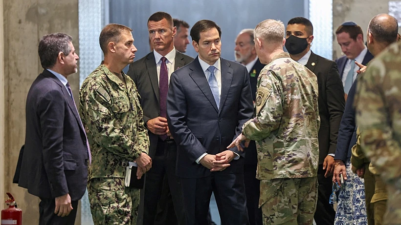 מזכיר המדינה האמריקני מרקו רוביו במרכז התיאום האזרחי-צבאי בקריית גת