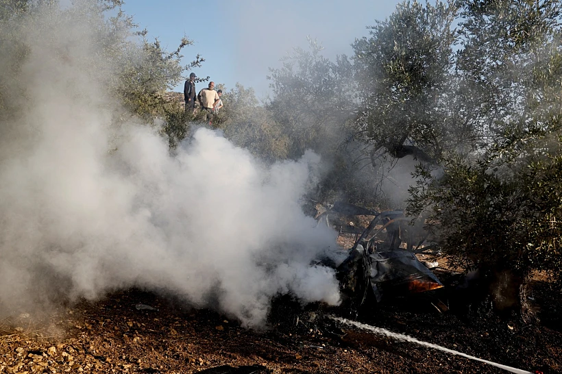 זירת התקיפה בה חוסלו המחבלים סמוך לג'נין