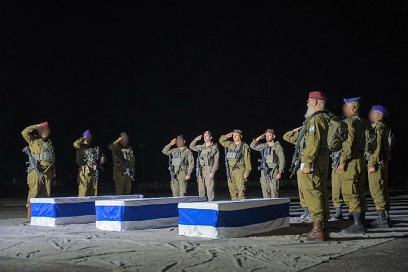 השבת ארונותיהם של אל"מ אסף חממי, סרן עומר נאוטרה וסמל עוז דניאל