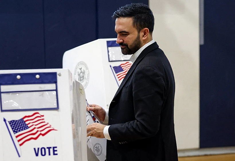 זוהרן ממדאני ביום הבחירות בניו יורק