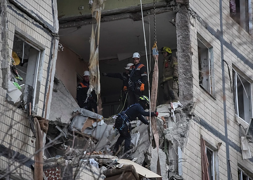זירת התקיפה הרוסית בדניפרו שבמזרח אוקראינה