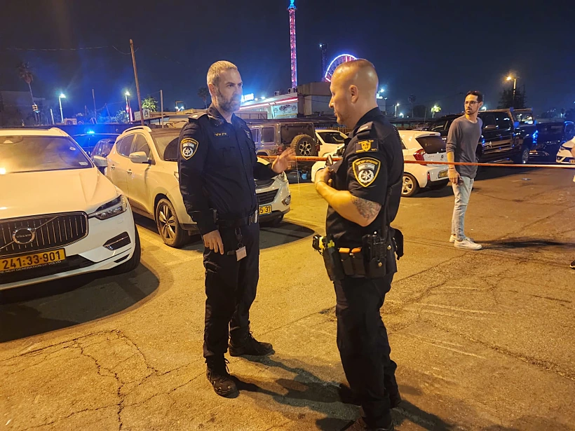 זירת הרצח בחניון גני יהושע בתל אביב