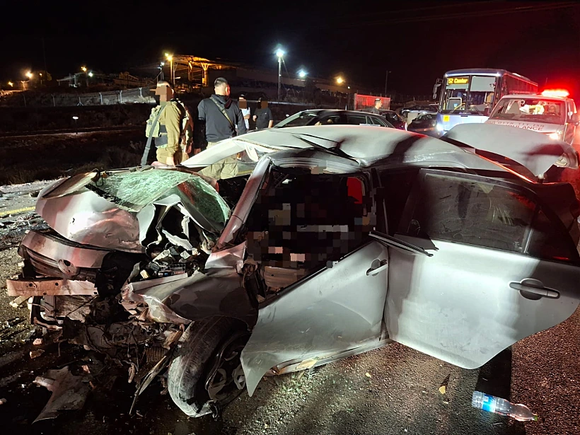 זירת התאונה בדרום הר חברון