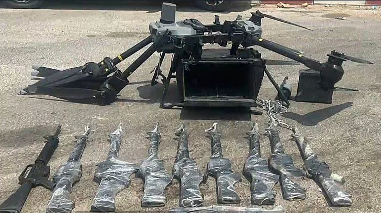 רחפן עם נשקים שהוברחו מגבול מצרים לישראל