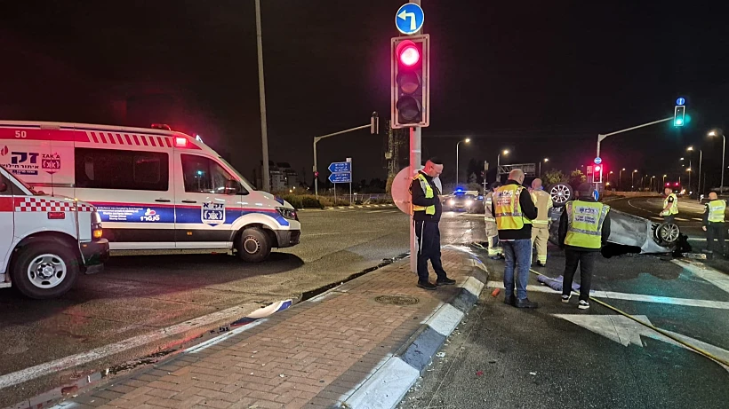 זירת התאונה בכביש 40