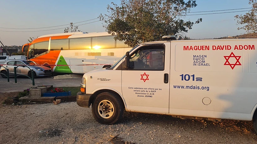 זירת תאונת האוטובוס בבנימין