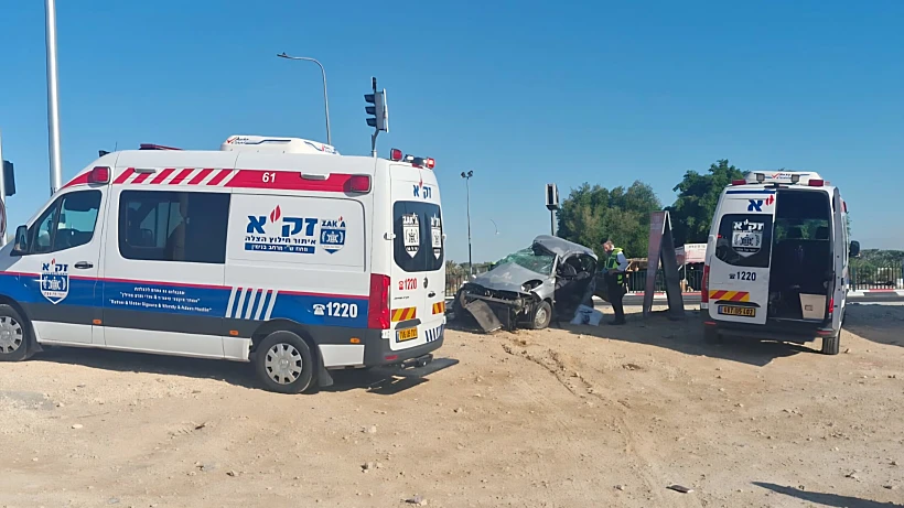זירת התאונה בכביש 1 סמוך לצומת אלמוג