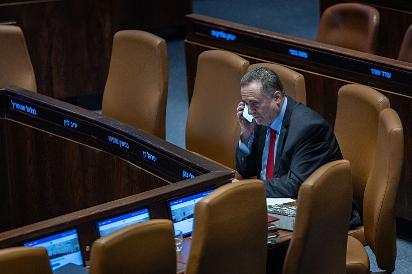 שר הביטחון ישראל כ"ץ הבוקר בכנסת