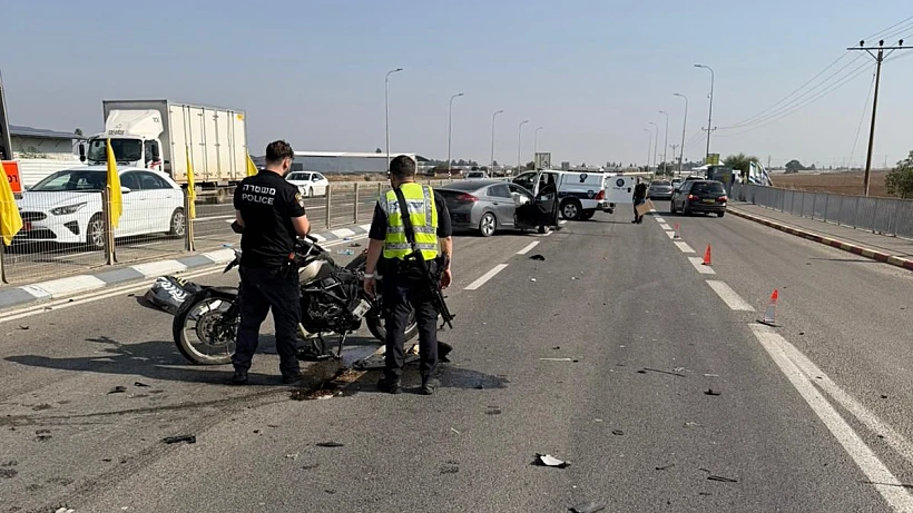 זירת תאונת הפגע וברח בכביש 35 סמוך לאשקלון