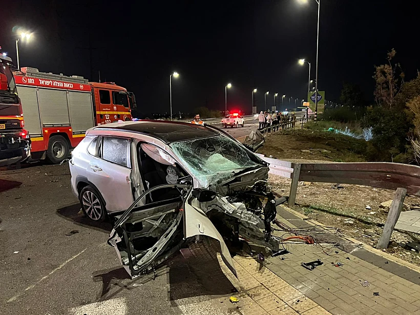 זירת התאונה בכביש 70