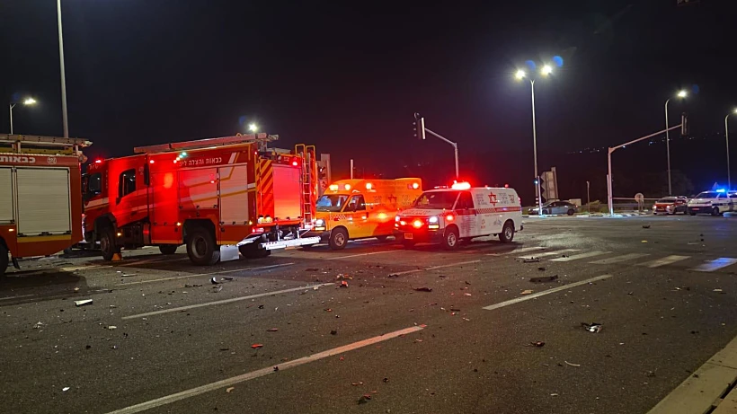 זירת התאונה בכביש 70