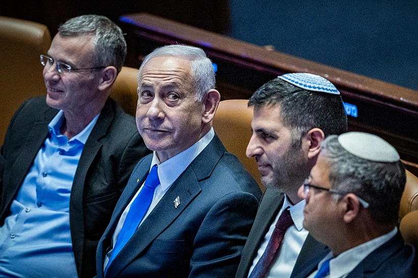 רה"מ נתניהו בכנסת עם השרים לוין, קרעי ובן גביר