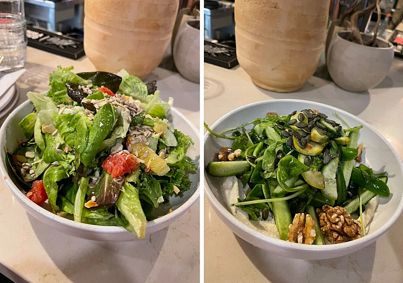 מנות ירוקות מרעננות שמבוססות על חומרי גלם טריים בבית רמונא