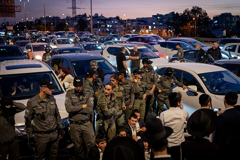 מחאת חרדים קיצונים את כביש 4