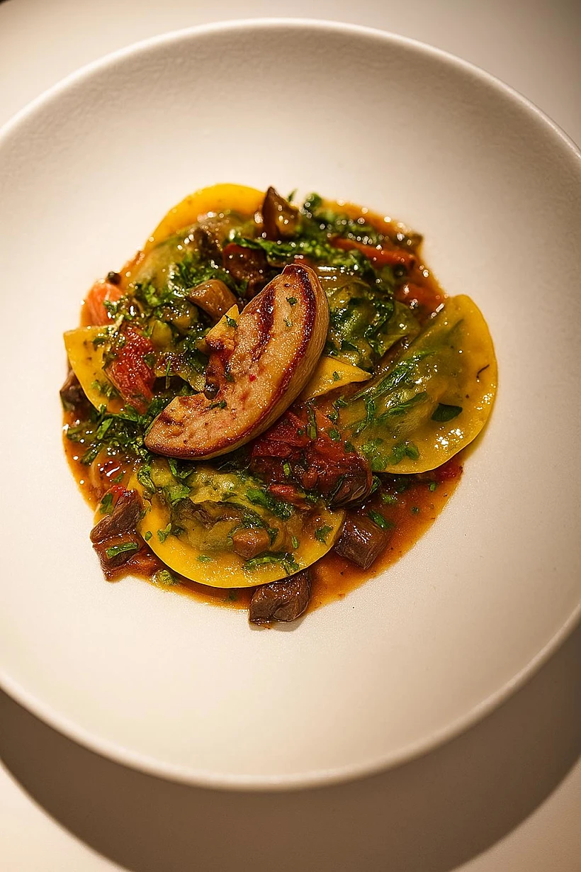 רביולי תרד במסעדת "קומראן"