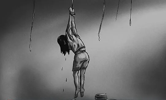 אילוסטרציה של העינויים בשבי שעברה אליזבט צורקוב