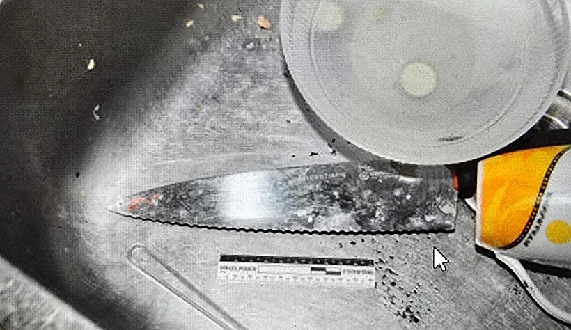 הסכין שנמצאה בזירת האירוע