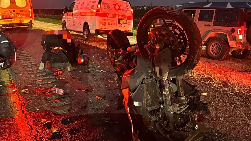 זירת התאונה בכביש 6