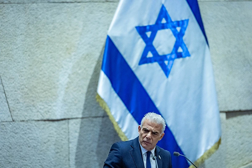 ראש האופוזיציה יאיר לפיד נואם בכנסת