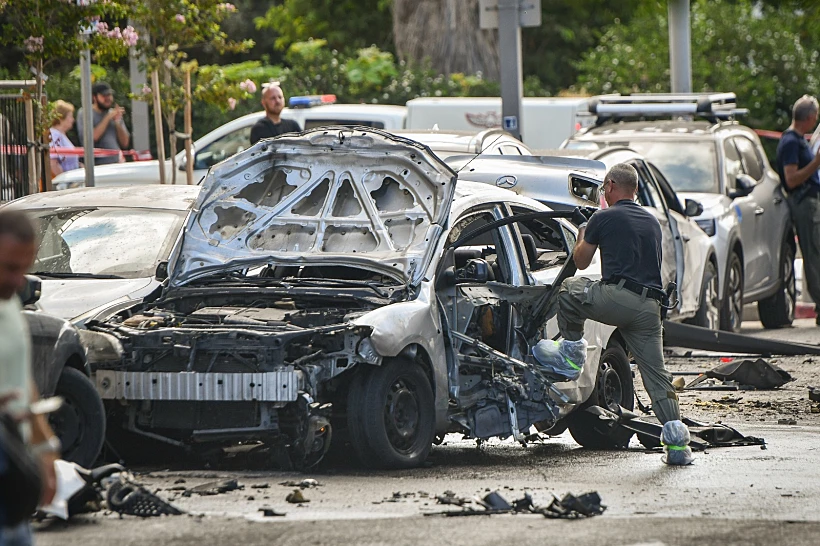 זירת פיצוץ הרכב ביפו
