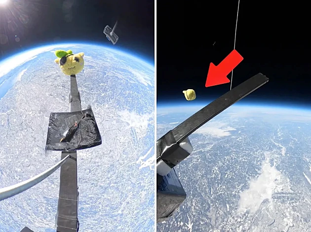 בובת פרווה נשלחה לחלל רק בשביל לתעד את נפילתה | צפו