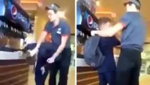 רץ ברשת - עובד ברגר קינג תועד מכה ומכריח ילד לנקות את הרצפה - כי שפך משקה