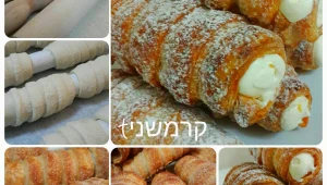 גליליות פריכות במילוי קרם וניל