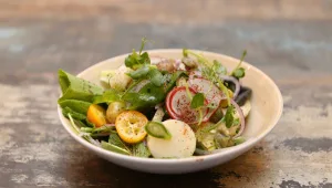 סלט אביבי במיוחד עם ארטישוק ושקד ירוק