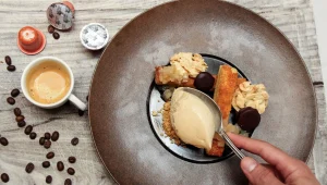 טארט שקדים וגלידת אספרסו